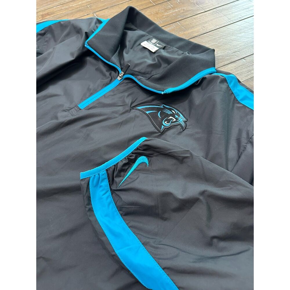 Nike NFL Carolina Panthers On Field 1/4 Zip Pullover Jacket Mens XXL